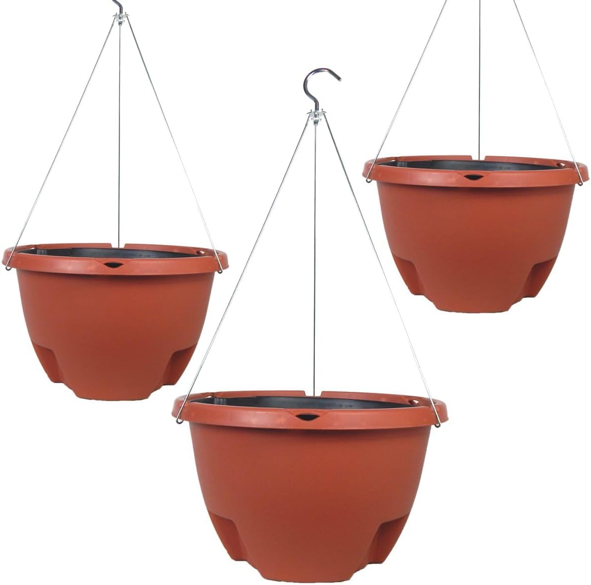 The Weekender 16 "Self Watering Hanging Planter Terracotta Colored (3 Pack)