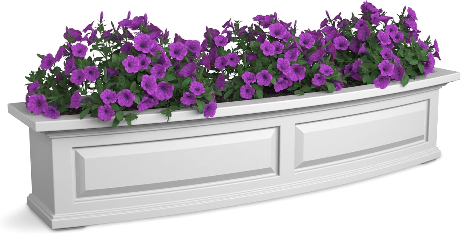 Mayne Nantucket 5-Foot Window Box – Self-Watering, Weather-Resistant Planter for Flowers – Durable Design for Outdoor Use, Perfect for Windows