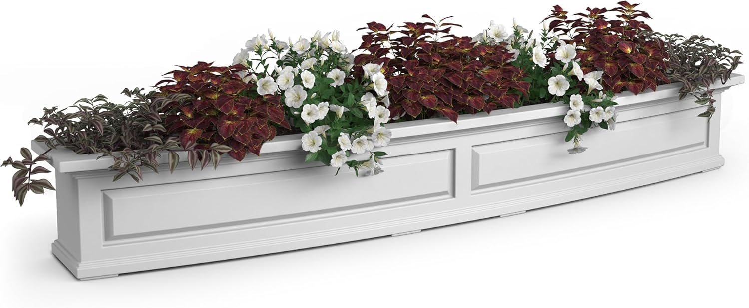 Mayne Nantucket 5-Foot Window Box – Self-Watering, Weather-Resistant Planter for Flowers – Durable Design for Outdoor Use, Perfect for Windows