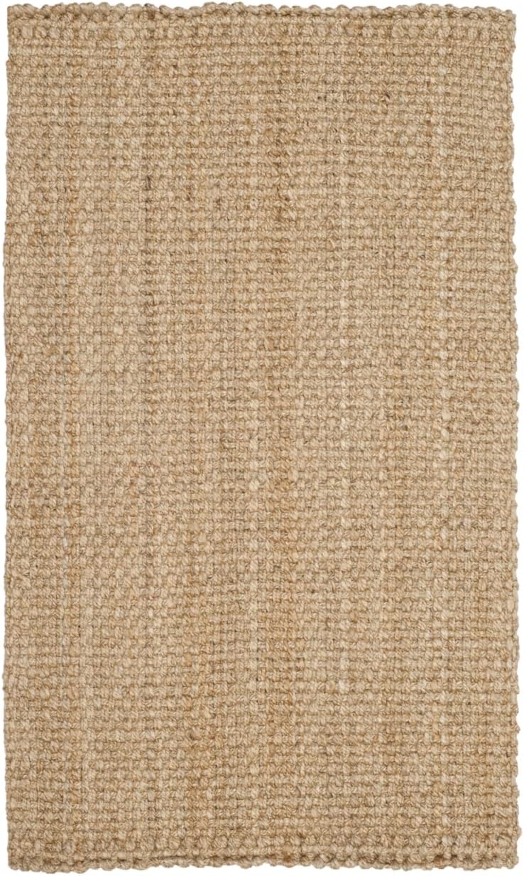 SAFAVIEH Area Rug 8x10 - Natural Fiber Collection - Large - Natural Brown, Handmade Jute, Basketweave Pattern (NF401A)
