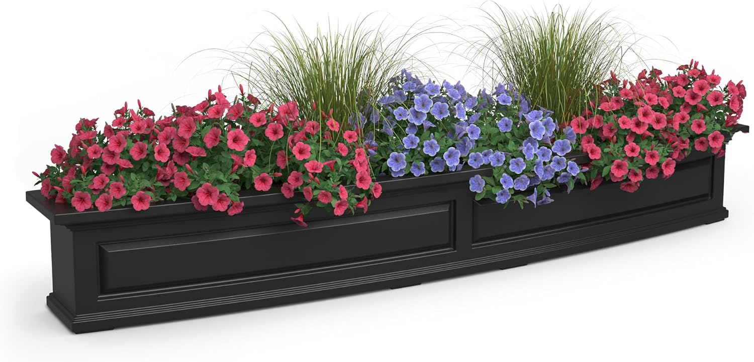 Mayne Nantucket 5-Foot Window Box – Self-Watering, Weather-Resistant Planter for Flowers – Durable Design for Outdoor Use, Perfect for Windows