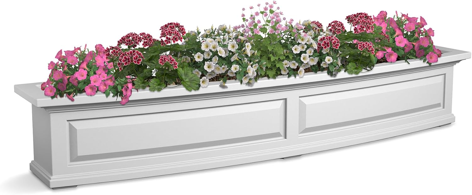 Mayne Nantucket 5-Foot Window Box – Self-Watering, Weather-Resistant Planter for Flowers – Durable Design for Outdoor Use, Perfect for Windows