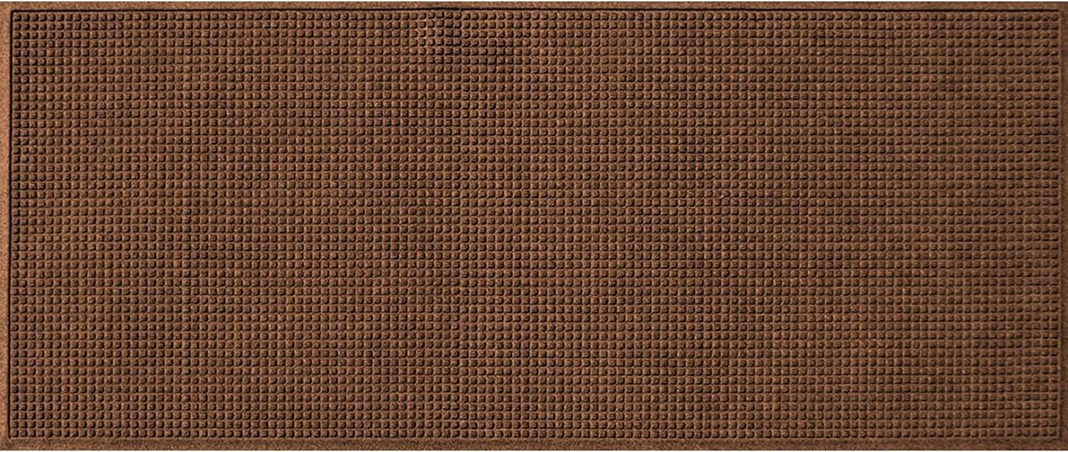 Bungalow Flooring Waterhog Door Mat, 4' x 6' Made in USA, Durable and Decorative Floor Covering, Skid Resistant, Indoor/Outdoor, Water-Trapping, Squares Collection, Charcoal