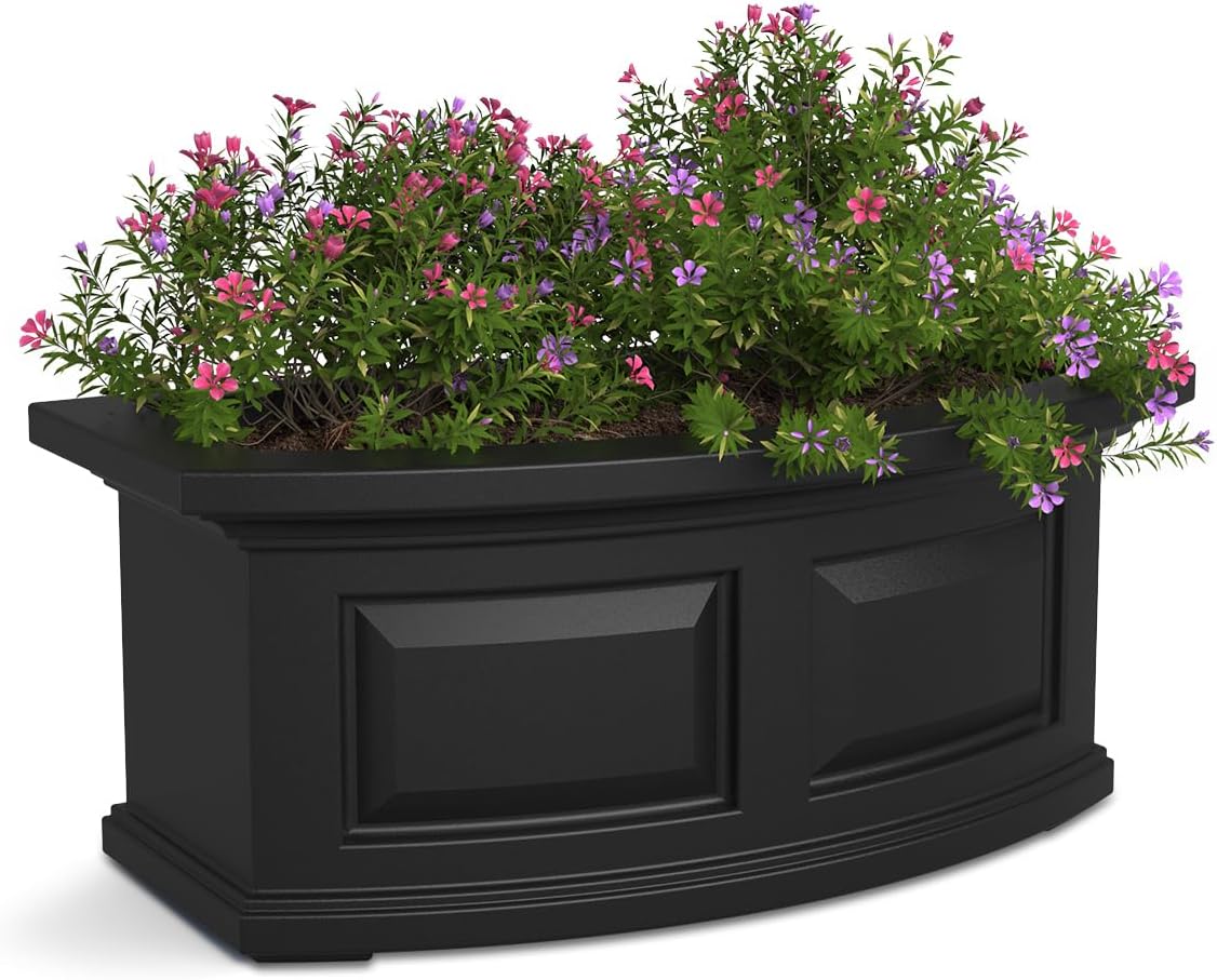 Mayne Nantucket 5-Foot Window Box – Self-Watering, Weather-Resistant Planter for Flowers – Durable Design for Outdoor Use, Perfect for Windows