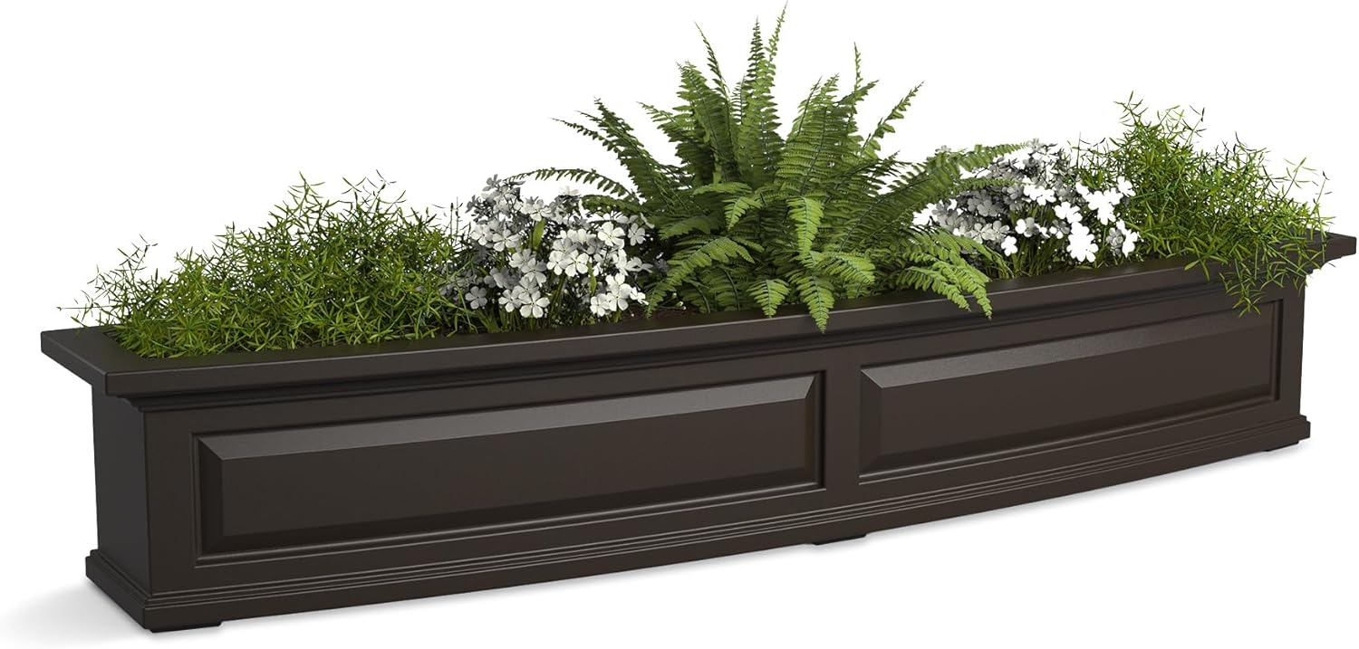Mayne Nantucket 5-Foot Window Box – Self-Watering, Weather-Resistant Planter for Flowers – Durable Design for Outdoor Use, Perfect for Windows
