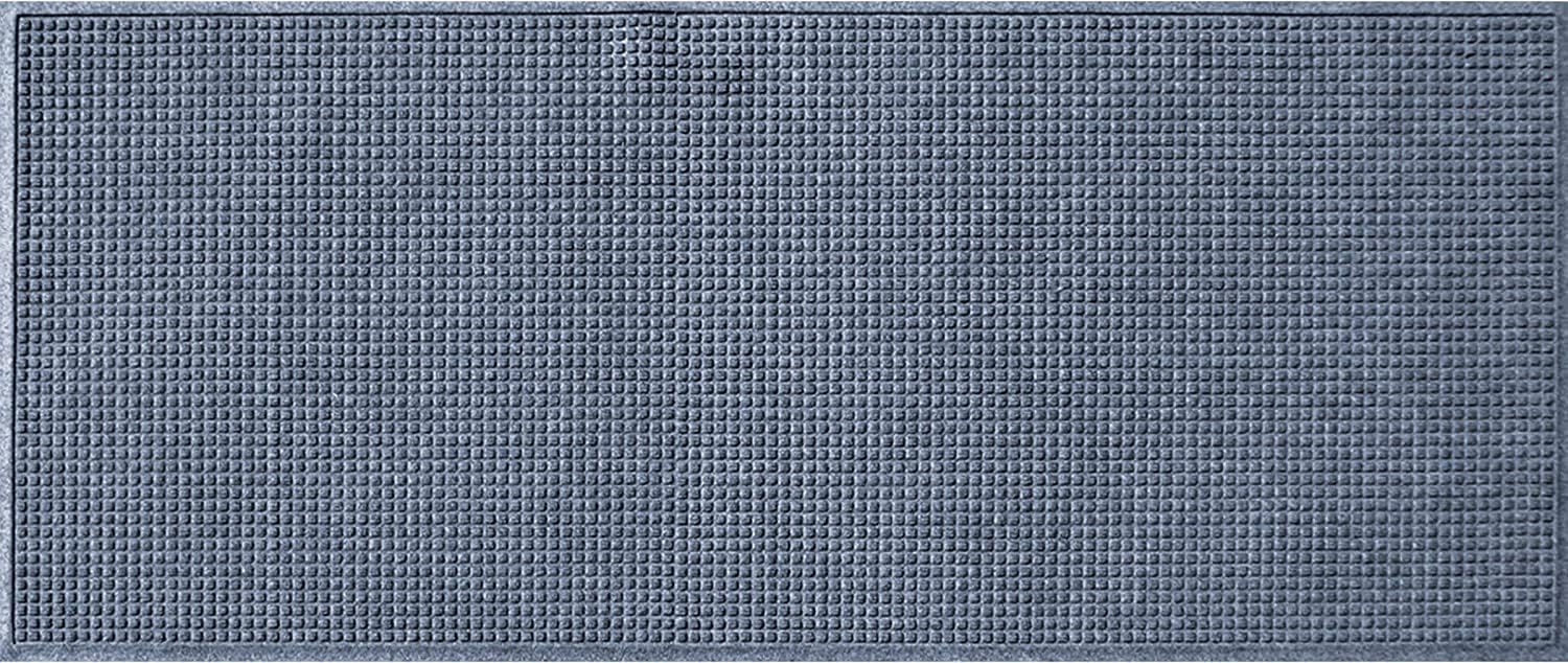 Bungalow Flooring Waterhog Door Mat, 4' x 6' Made in USA, Durable and Decorative Floor Covering, Skid Resistant, Indoor/Outdoor, Water-Trapping, Squares Collection, Charcoal