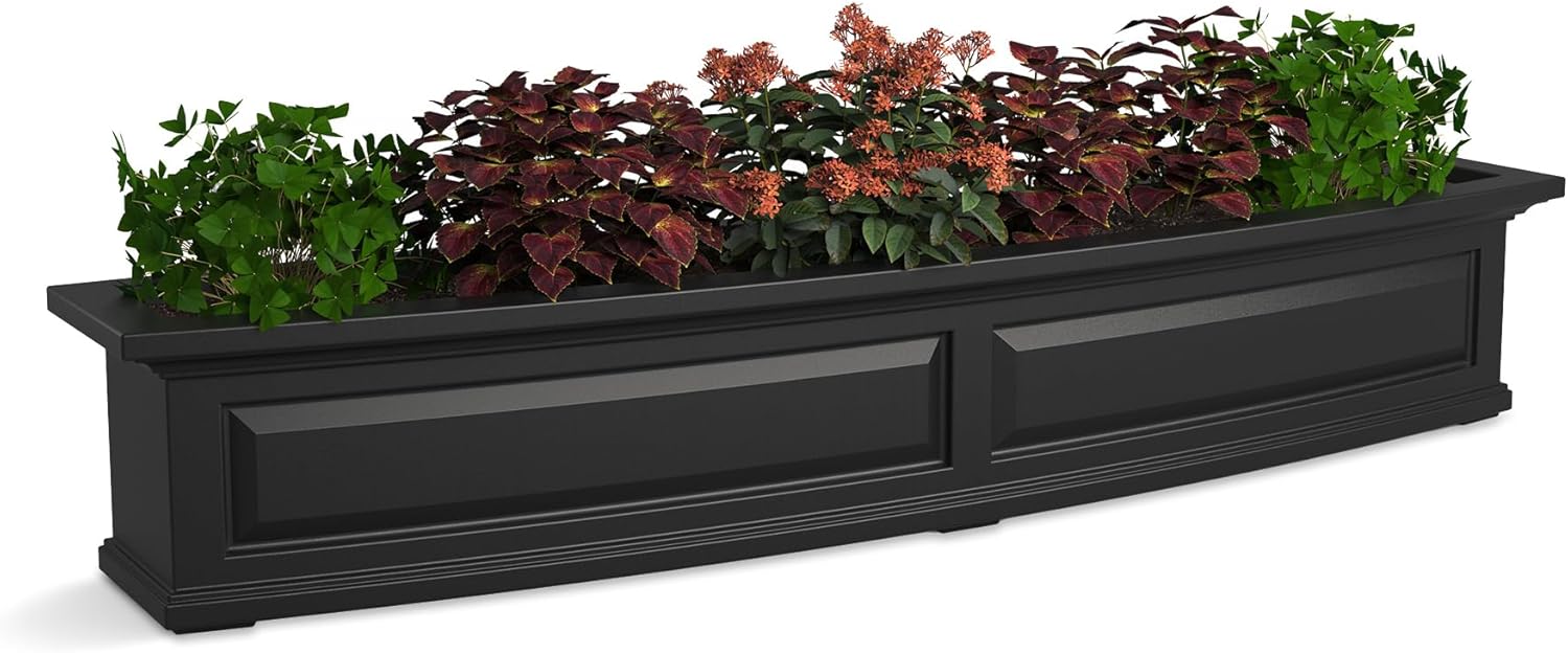 Mayne Nantucket 5-Foot Window Box – Self-Watering, Weather-Resistant Planter for Flowers – Durable Design for Outdoor Use, Perfect for Windows