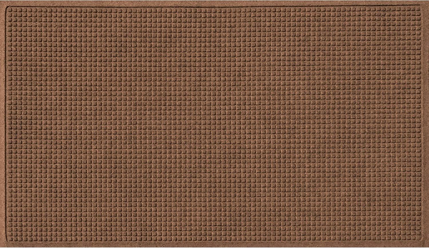 Bungalow Flooring Waterhog Door Mat, 4' x 6' Made in USA, Durable and Decorative Floor Covering, Skid Resistant, Indoor/Outdoor, Water-Trapping, Squares Collection, Charcoal