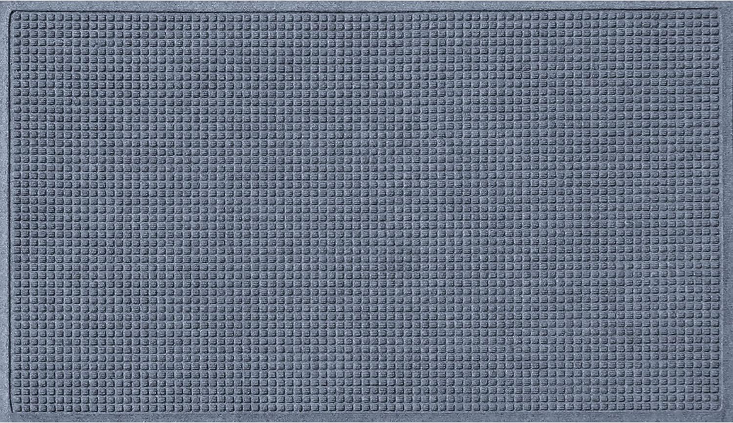 Bungalow Flooring Waterhog Door Mat, 4' x 6' Made in USA, Durable and Decorative Floor Covering, Skid Resistant, Indoor/Outdoor, Water-Trapping, Squares Collection, Charcoal