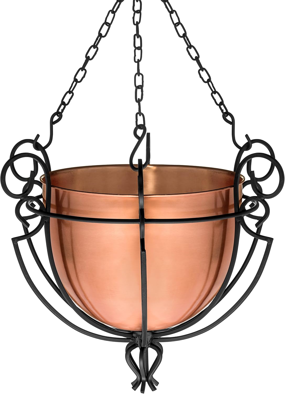 H Potter Hanging Copper Patio Garden Flower Planter Basket GAR254