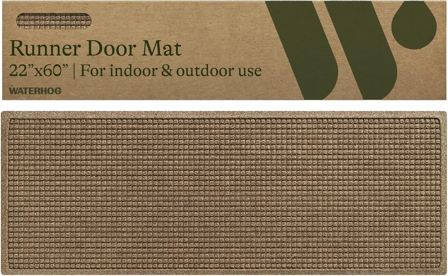 Bungalow Flooring Waterhog Door Mat, 4' x 6' Made in USA, Durable and Decorative Floor Covering, Skid Resistant, Indoor/Outdoor, Water-Trapping, Squares Collection, Charcoal