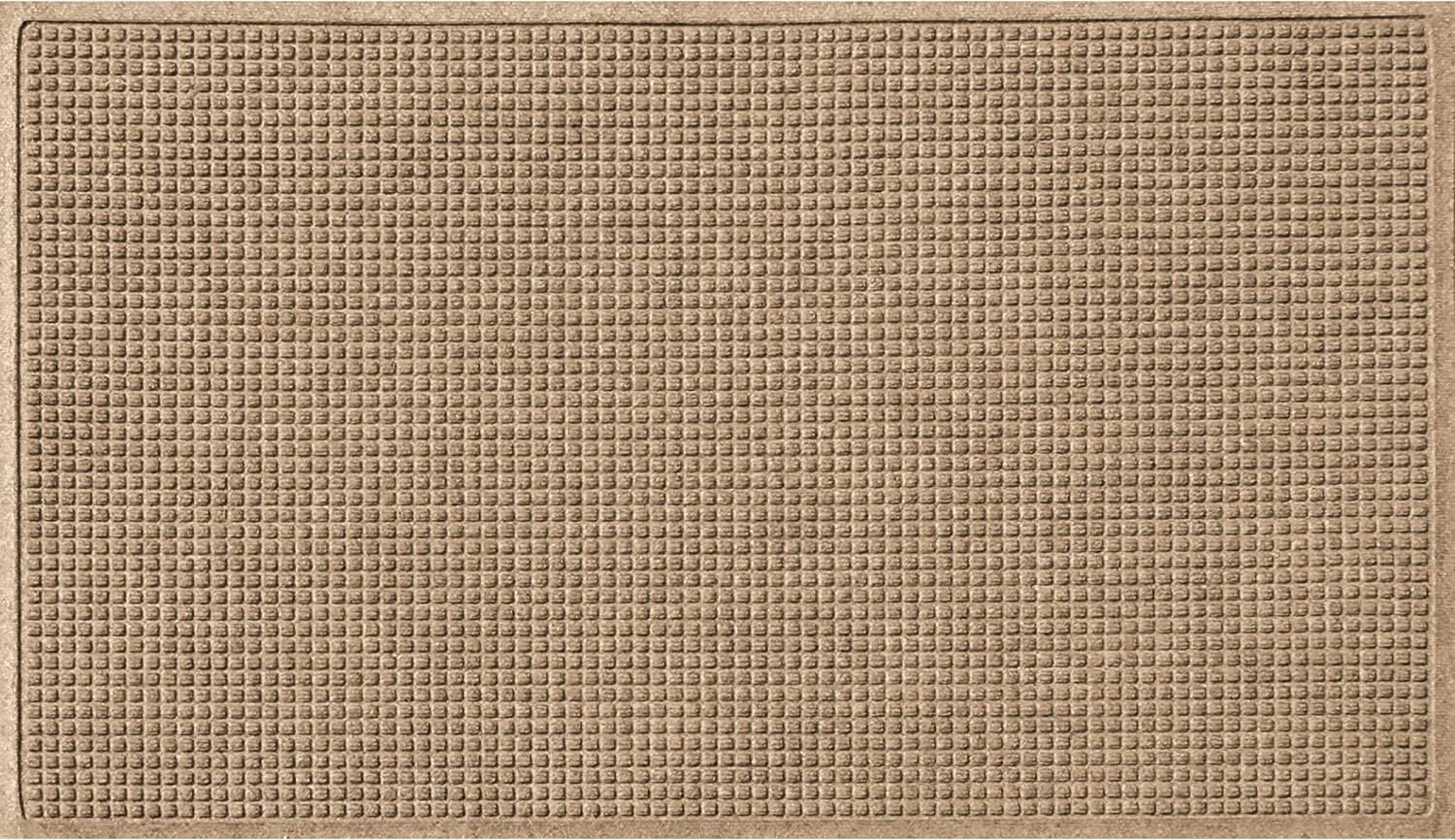 Bungalow Flooring Waterhog Door Mat, 4' x 6' Made in USA, Durable and Decorative Floor Covering, Skid Resistant, Indoor/Outdoor, Water-Trapping, Squares Collection, Charcoal