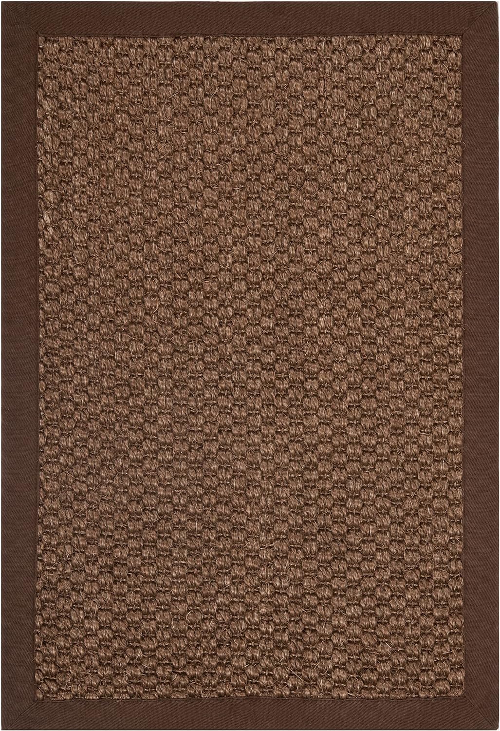SAFAVIEH Area Rug 5x8 - Natural Fiber Collection - Natural Brown, Sisal, Woven Design with Border (NF525B)