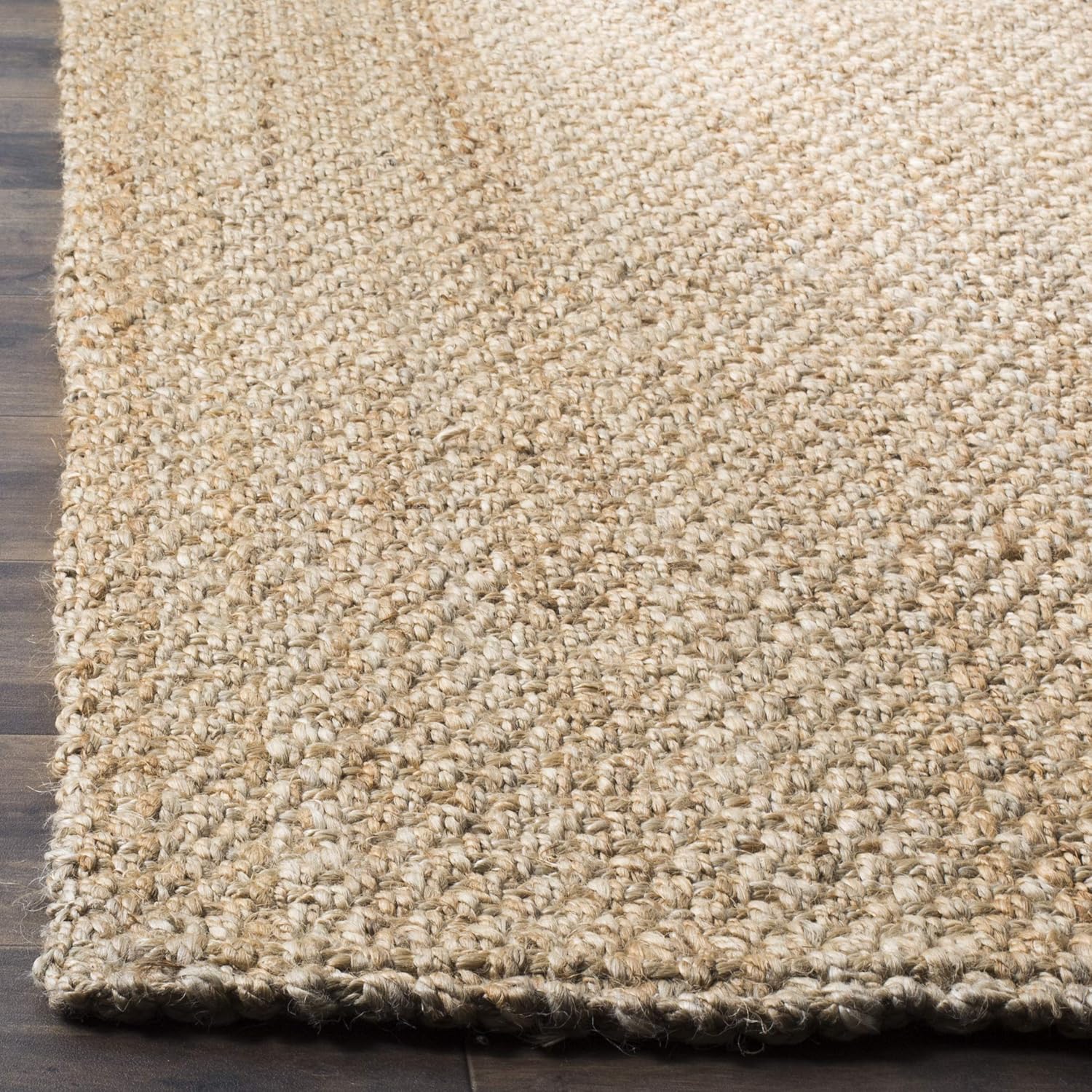 SAFAVIEH Area Rug 8x10 - Natural Fiber Collection - Large - Natural Brown, Handmade Jute, Basketweave Pattern (NF401A)