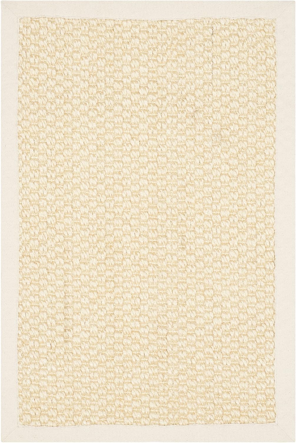 SAFAVIEH Area Rug 5x8 - Natural Fiber Collection - Natural Brown, Sisal, Woven Design with Border (NF525B)