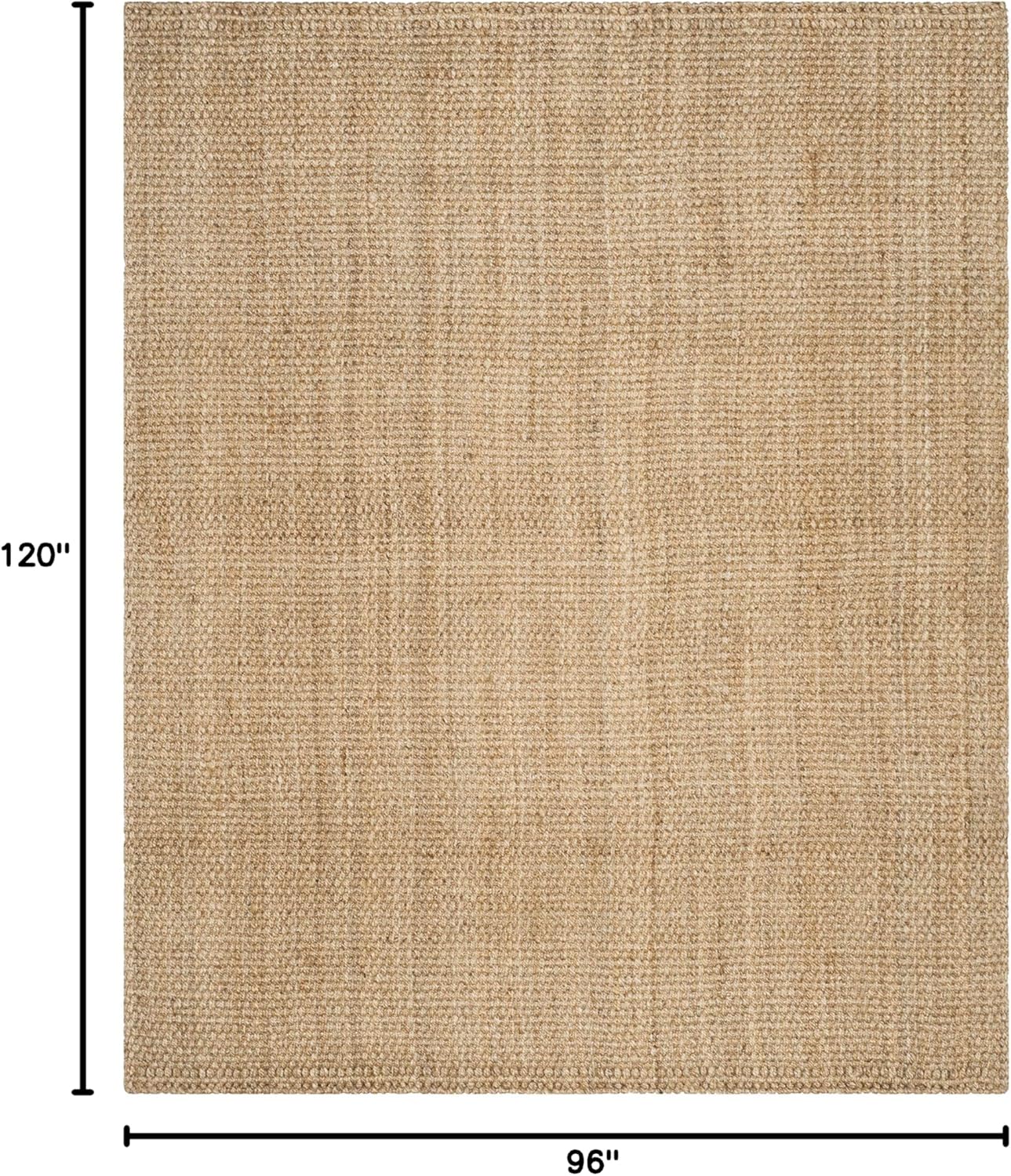 SAFAVIEH Area Rug 8x10 - Natural Fiber Collection - Large - Natural Brown, Handmade Jute, Basketweave Pattern (NF401A)