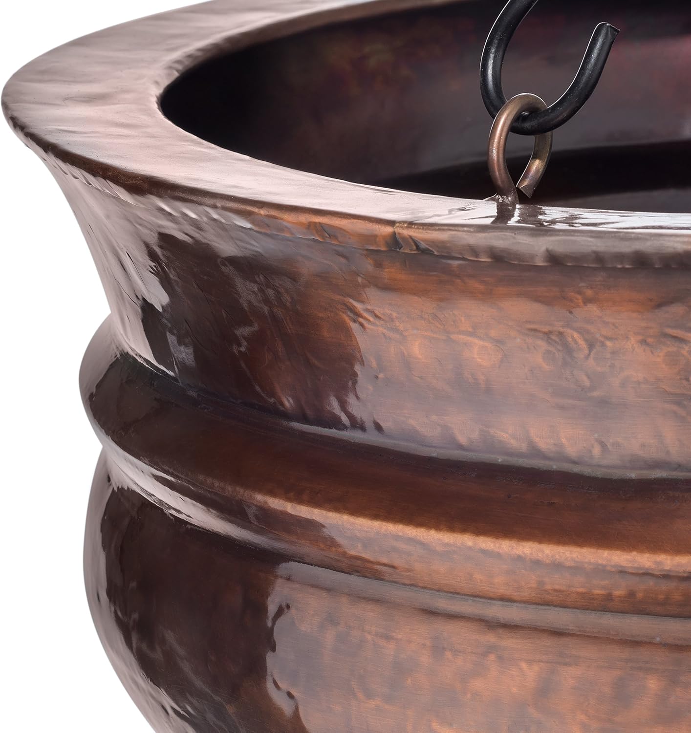 H Potter Hanging Copper Planter with Antique Finish and Chain Outdoor Plant Flower Pot for Home Patio Deck Terrace Balcony