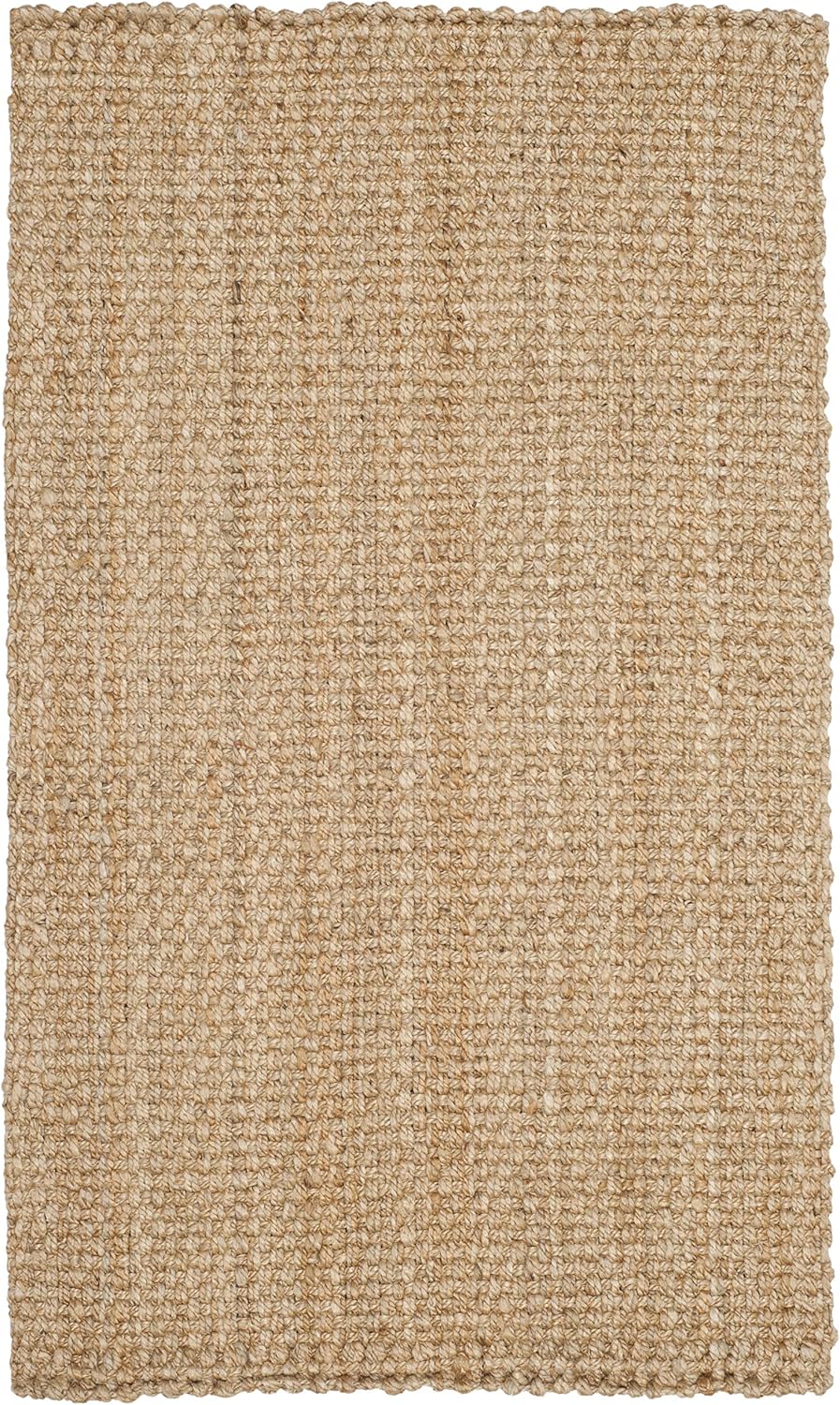 SAFAVIEH Area Rug 8x10 - Natural Fiber Collection - Large - Natural Brown, Handmade Jute, Basketweave Pattern (NF401A)