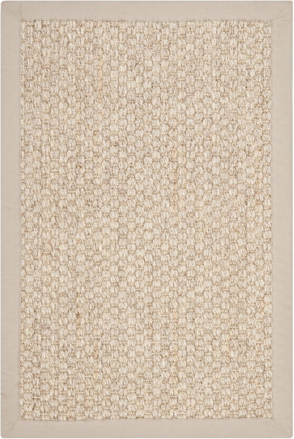 SAFAVIEH Area Rug 5x8 - Natural Fiber Collection - Natural Brown, Sisal, Woven Design with Border (NF525B)