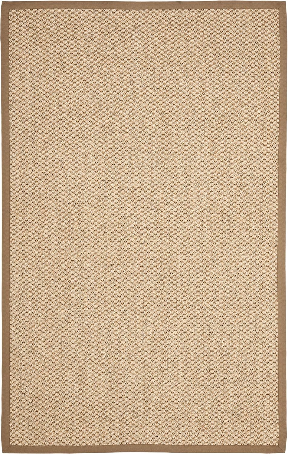 SAFAVIEH Area Rug 5x8 - Natural Fiber Collection - Natural Brown, Sisal, Woven Design with Border (NF525B)