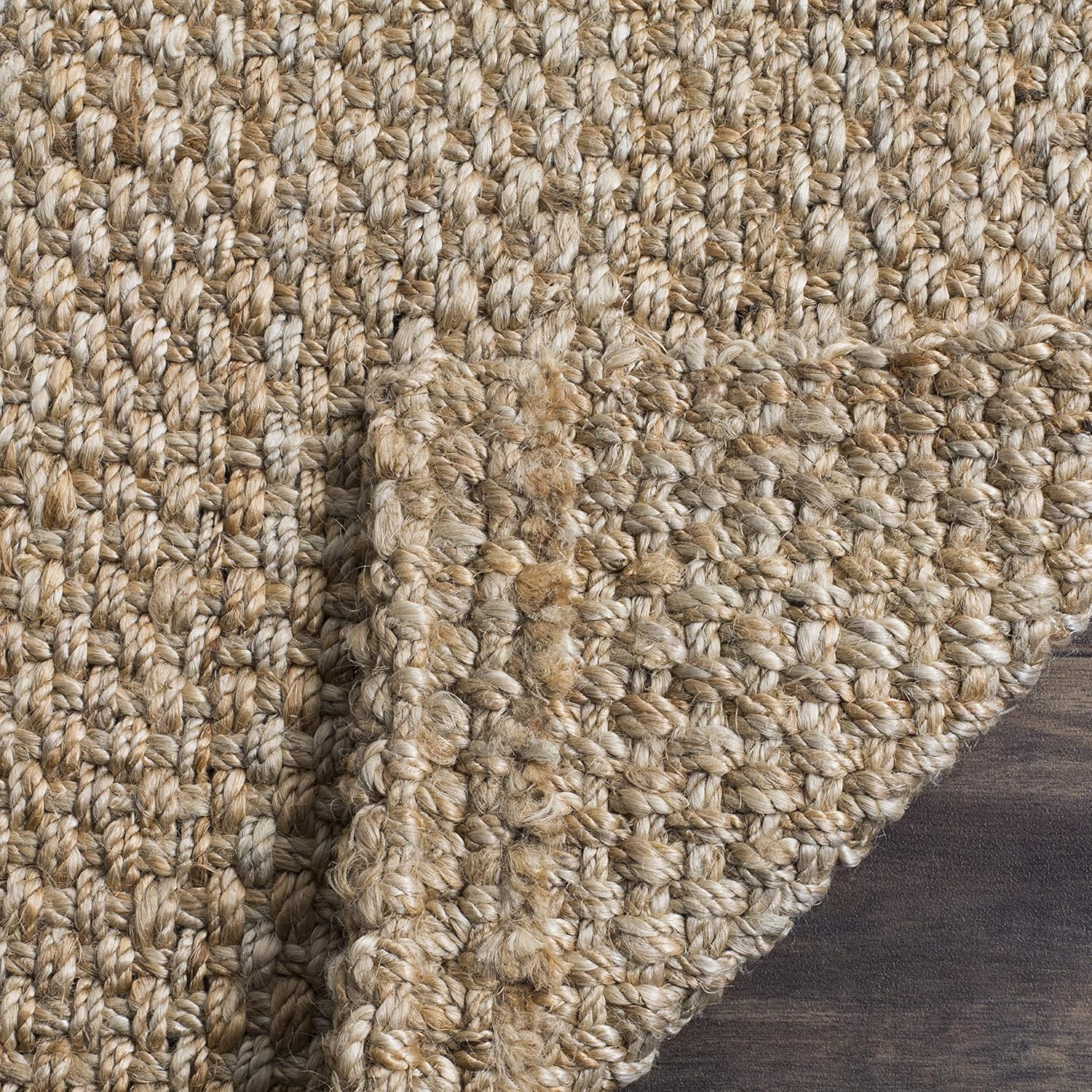 SAFAVIEH Area Rug 8x10 - Natural Fiber Collection - Large - Natural Brown, Handmade Jute, Basketweave Pattern (NF401A)