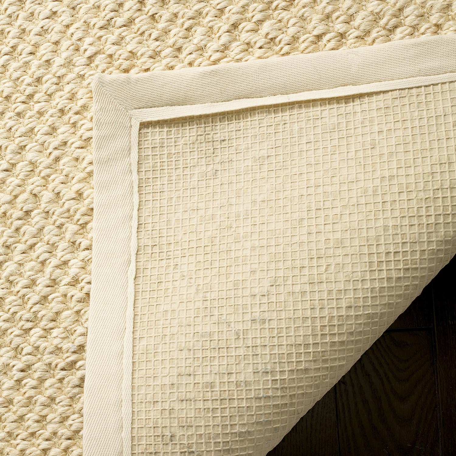 SAFAVIEH Area Rug 5x8 - Natural Fiber Collection - Natural Brown, Sisal, Woven Design with Border (NF525B)
