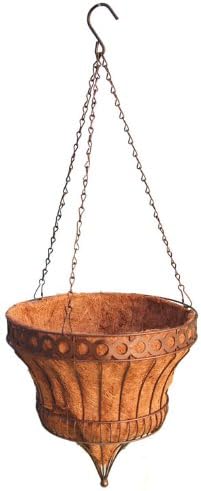 6 Planter Pack Set - Queen Elizabeth Parasol Hanging Basket - Rustic Brown 14 Inch Diameter