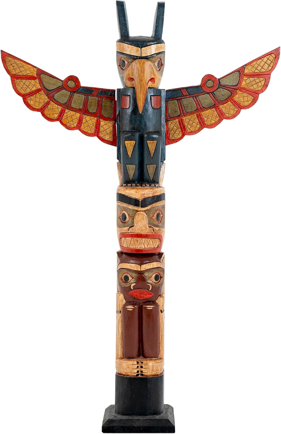 Skull Bliss - Hand-Carved Totem Pole - Cosmo/Sustainably Sourced Wooden Home Decor/Outdoor Garden Yard Decorations/Bali-Crafted Patio Large Wood Statues for Home and Outside