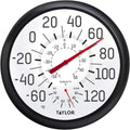 Taylor Extra Large Metal Wall Indoor Outdoor Thermometer, Easy to Read Numbers for Patio, Pool, and Indoor Areas, 18 inch, White