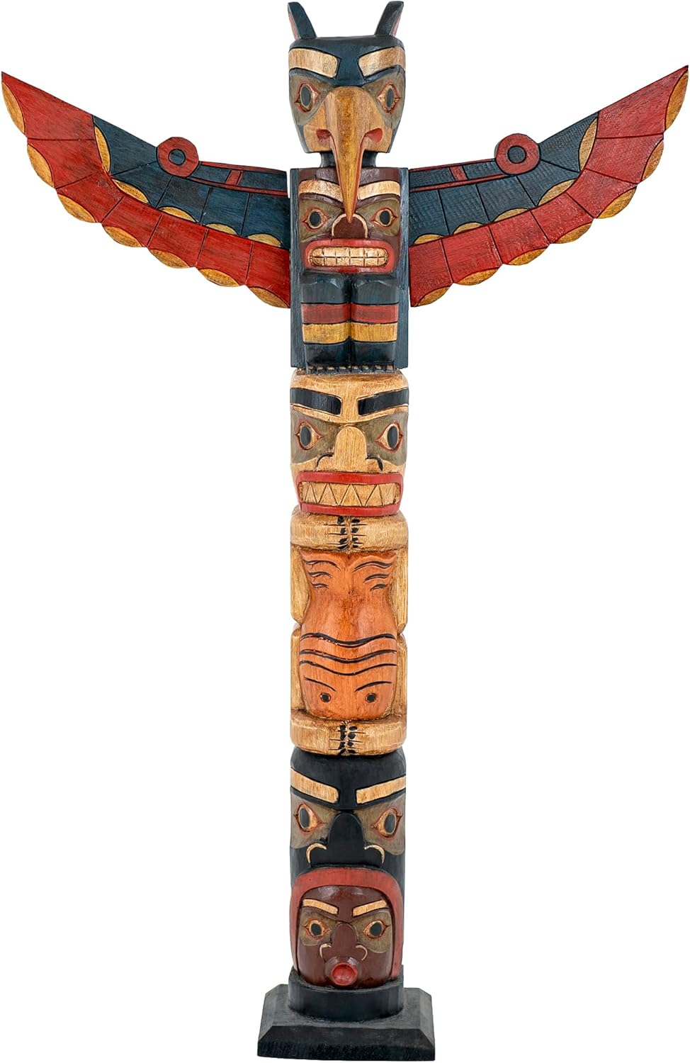 Skull Bliss - Hand-Carved Totem Pole - Cosmo/Sustainably Sourced Wooden Home Decor/Outdoor Garden Yard Decorations/Bali-Crafted Patio Large Wood Statues for Home and Outside