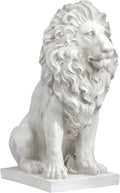 Design Toscano Lion of Florence Sentinel Indoor/Outdoor Animal Statue, 28 Inch Tall, Cast Stone Resin, Antique Stone Finish