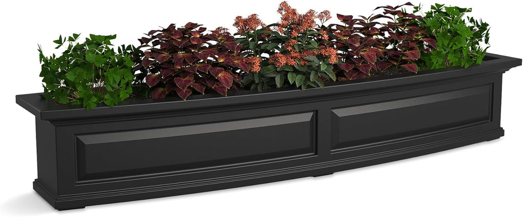 Mayne Nantucket 5-Foot Window Box – Self-Watering, Weather-Resistant Planter for Flowers – Durable Design for Outdoor Use, Perfect for Windows