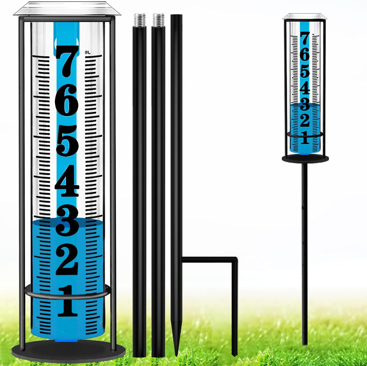Weather Station with Rain Gauge, Home Weather Stations Wireless Indoor Outdoor with Rain Gauge, Thermometer, Barometric Pressure, Humidity Monitor, Atomic Clock, Digital Weather Forecast and Alerts
