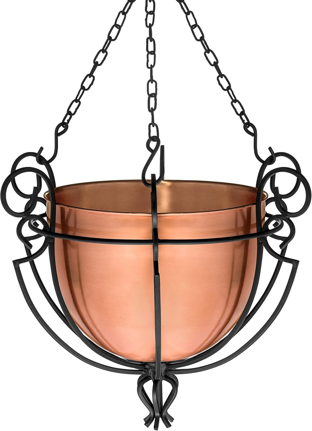 H Potter Hanging Copper Patio Garden Flower Planter Basket GAR254
