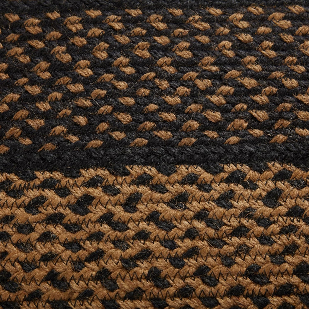VHC Brands Farmhouse Primitive Jute Black Striped Area Rug Rectangle w/Floor Pad 60"x96"