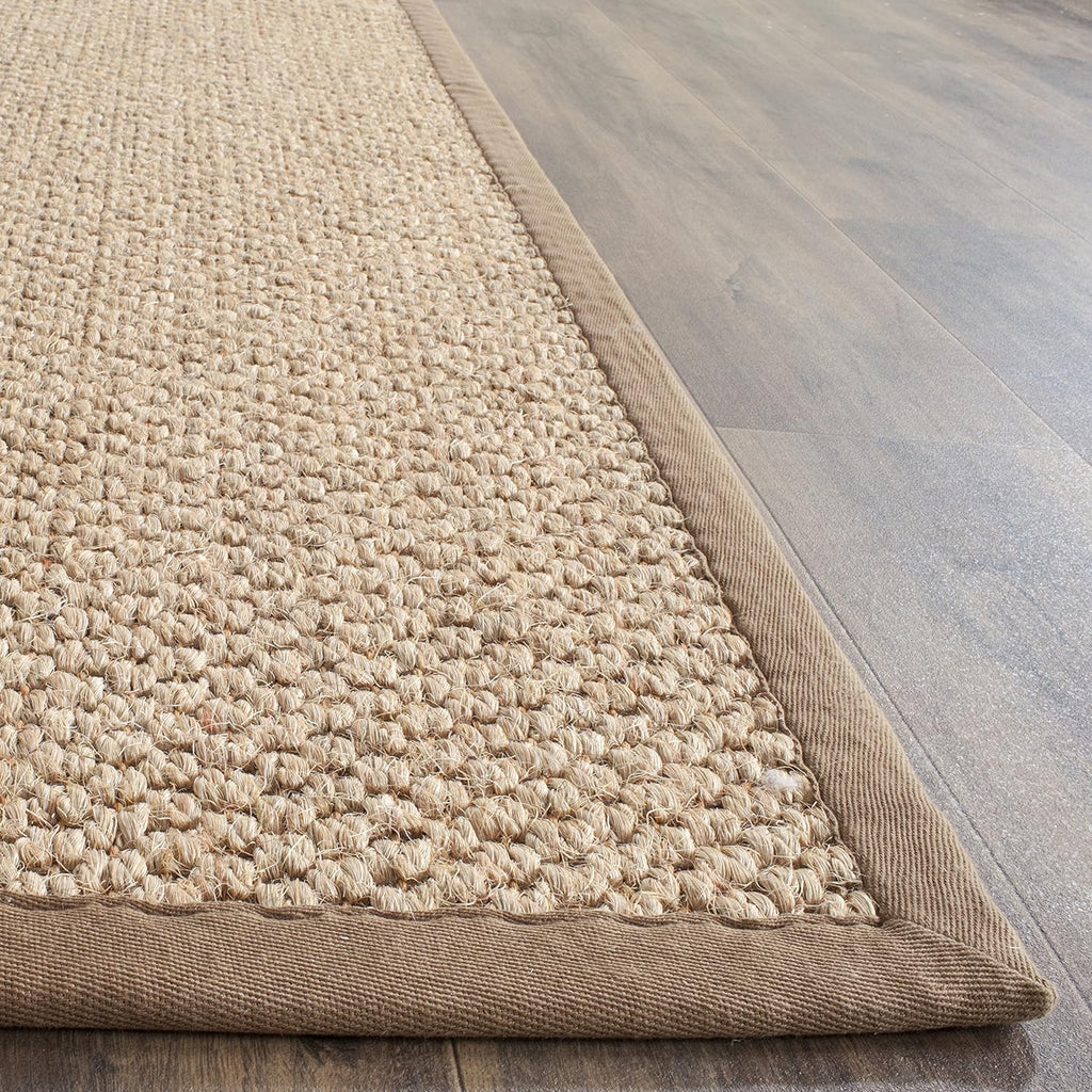 SAFAVIEH Area Rug 5x8 - Natural Fiber Collection - Natural Brown, Sisal, Woven Design with Border (NF525B)