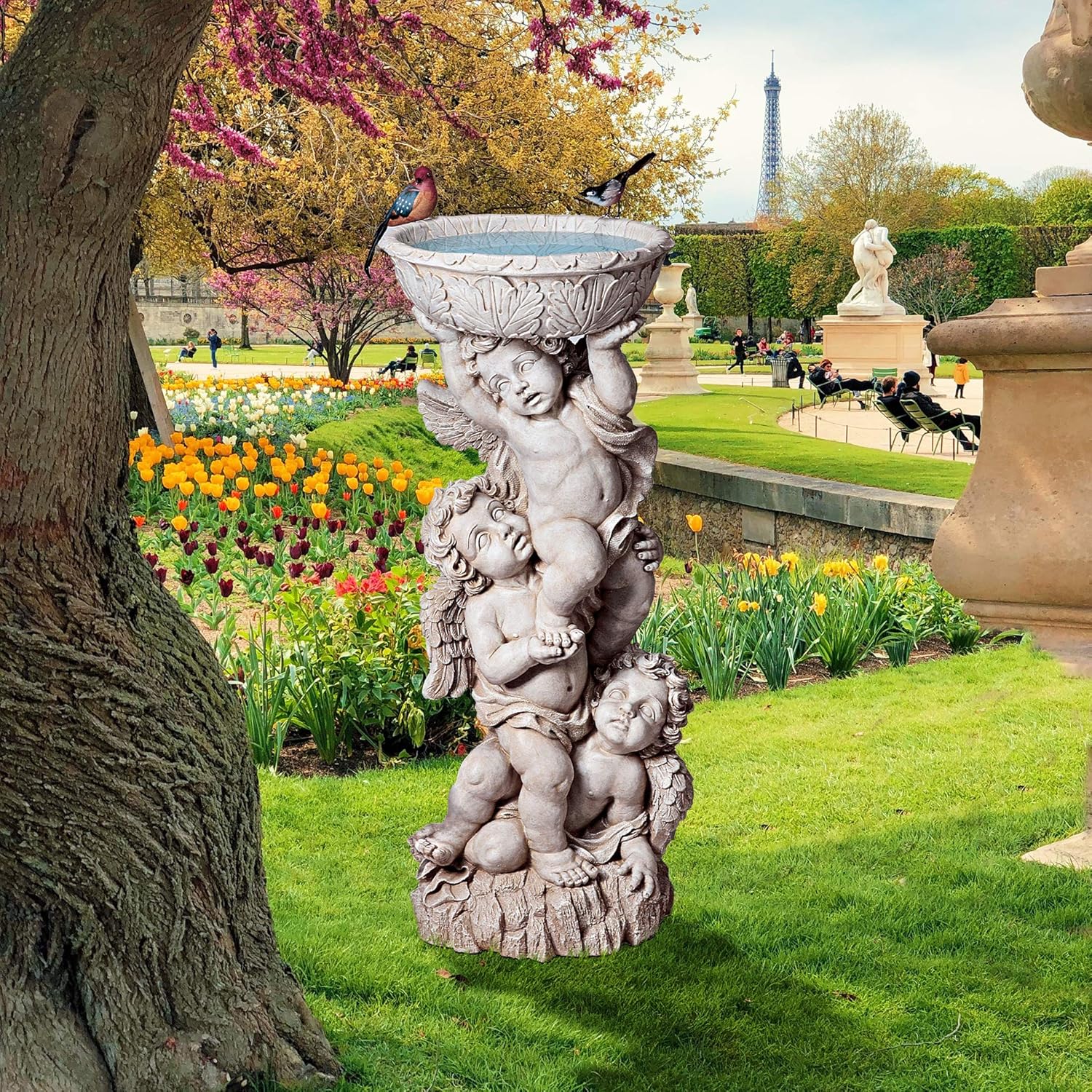 Design Toscano Three Cherubs with Urn Statue